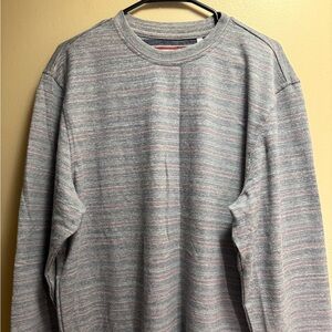 Linksoul Mens‎ XL Long Sleeve Knit Crewneck Blue Heather Surf Golf Shirt